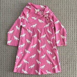 Kate Quinn Pink Fox Print Kids dress 3T